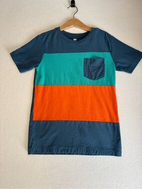 Tea Collection Boys Size 10 T Shirt Lot of 2 Colorblock Geometric Graphic Flaws